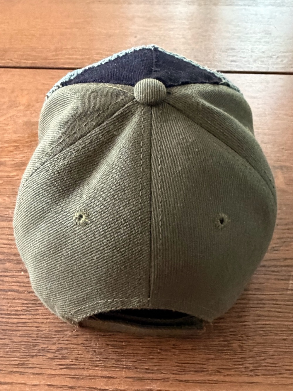 Hand-Embroidered Olive Green Baseball Cap - Picture 5 of 9